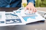 Handsome Businessman Wearing Suit And Using Modern Laptop Outdoo Stock Photo