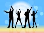 Disco Dancing Indicates Party Nightclub And Silhouette Stock Photo