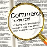 Commerce Definition Magnifier Stock Photo