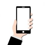 Hand Hold Mobile Phone With Blank Screen Stock Photo