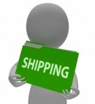 Shipping Folder Indicates Sending Freight 3d Rendering Stock Photo