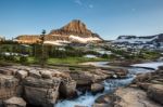 Reynolds Mountain At Logan Pass, Glacier National Park Stock Photo