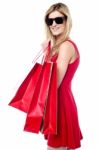 Trendy Young Shopaholic Girl Stock Photo