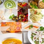 Healthy And Tasty Italian Food Collage Stock Photo