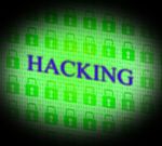 Hacking Online Indicates World Wide Web And Unauthorized Stock Photo