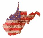 West Virginia Map Flag Pattern Stock Photo