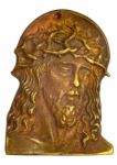 Bronze Bas-relief With Head Of Jesus Christ Stock Photo