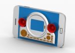 3d Speaker With Smart Phone Stock Photo