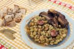 Portuguese Faba Beans Meal Stock Photo