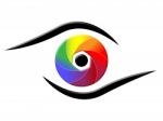Spectrum Eye Shows Colorful Background And Chromatic Stock Photo
