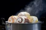 Mantou Or Chinese Steamed Bun Stock Photo