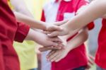 Children Gesture Holding Hands Trust Together Stock Photo