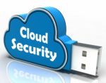 Cloud Security Cloud Pen Drive Means Online Security Or Privacy Stock Photo