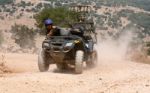 Racer Riding Quad Bike Stock Photo