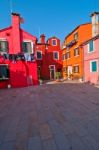 Italy Venice Burano Island Stock Photo