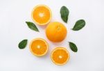 Fresh Orange Citrus Fruit On White Background Stock Photo