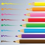 Color Pencil On A Grey Background. Carbon Pencil Stock Photo