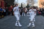 Kent And Sussex Morris Dancers Performing In London Stock Photo