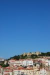 Lisbon Cityscape With Sao Jorge Castle Stock Photo