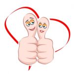 Male And Female Icon On Thumb Stock Photo