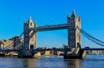 Tower Bridge In London Crosses River Thames Stock Photo