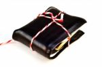 Black Wallet With Rope Stock Photo