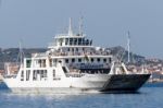 Enzo D Car Ferry Approaching Palau Sardinia Stock Photo