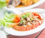 Fried Pork Yum Stock Photo