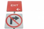 Red Traffic Sign In White Background Stock Photo