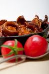 Fresh Seafoos Stew On An Iron Skillet Stock Photo