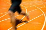 Runner With Motion Blur Stock Photo