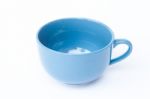 Blue Ceramic Bowl On White Background Stock Photo