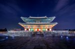 Gyeongbokgung Palace And Milky Way In Seoul, South Korea Stock Photo