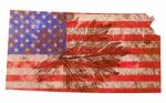 Flag Patterned Kansas State Map Stock Photo