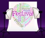 Festival Balloon Means Text Concert And Festivities Stock Photo