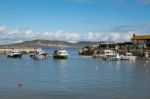 Boats In The Harbour At Lyme Regis Stock Photo