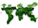 Green Earth Map Stock Photo