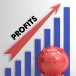 Raising Profits Chart Shows Balance Progress Stock Photo