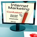 Internet Marketing Confusion Shows Online Seo Strategy Stock Photo