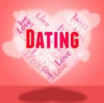 Dating Heart Shows Sweetheart Hearts And Relationship Stock Photo