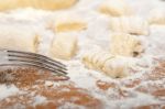 Making Fresh Italian Potato Gnocchi Stock Photo