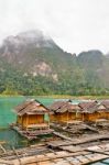 Bamboo Floating Resort Stock Photo