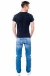 Rear View Of Young Casual Man Stock Photo