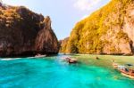 Maya Bay Phi Phi Islands Andaman Sea Krabi, South Of Thailand Stock Photo