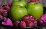 Apples And Grapes  Stock Photo