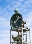 The Pier Waterclock On Southwold Pier Stock Photo