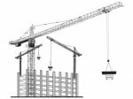 Cranes On Building Construction Stock Photo