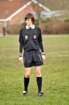 Young Football Referee Stock Photo