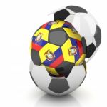 Ecuador Soccer Ball Isolated White Background Stock Photo