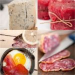 High Protein Food Collection Collage Stock Photo